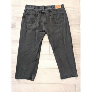 Levis 550 Jeans Relaxed Fit Straight Leg Black‎ Denim Men's Size 48x30 (46x28)